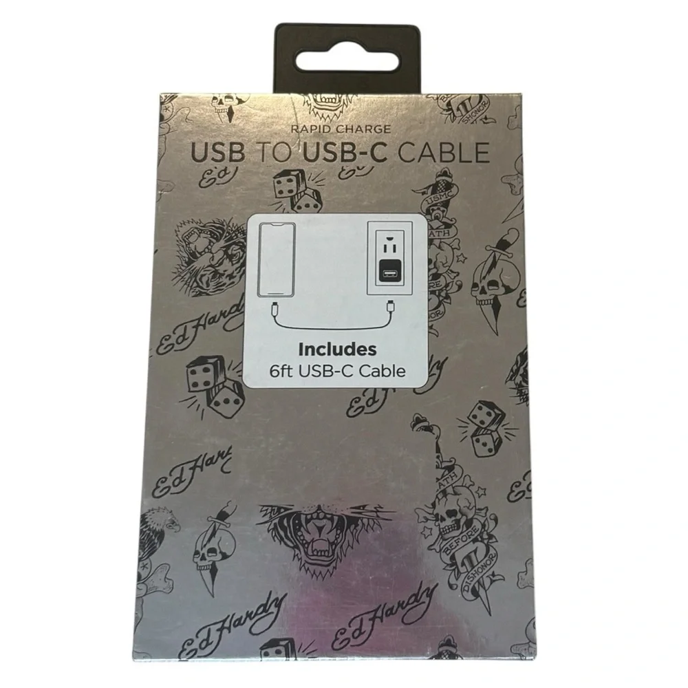 Ed Hardy Light Pink USB-C Cable